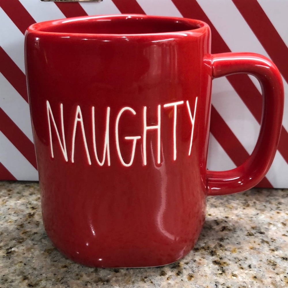 🌲 NAUGHTY / NICE Rae Dunn 2-sided Red Holiday Mug